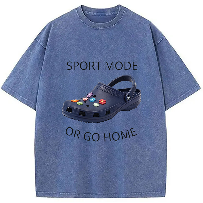 Modecanvas Sport Mode Or Go Home DTG Printing Washed T-Shirt