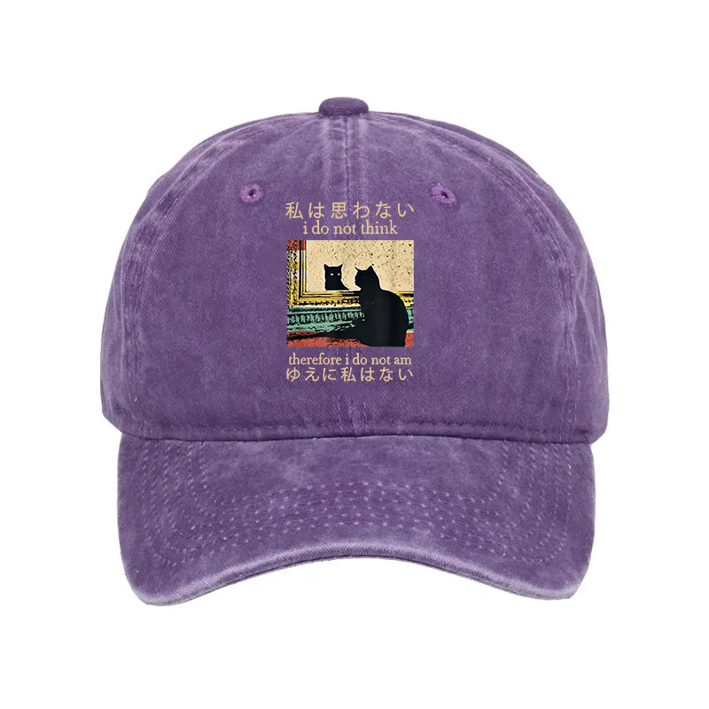 Modecanvas I Do Not Think Therefore I Do Not Am Washed Cap-modecanvas