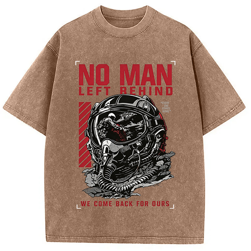 Modecanvas No Man Left Behind DTG Printing Washed T-Shirt