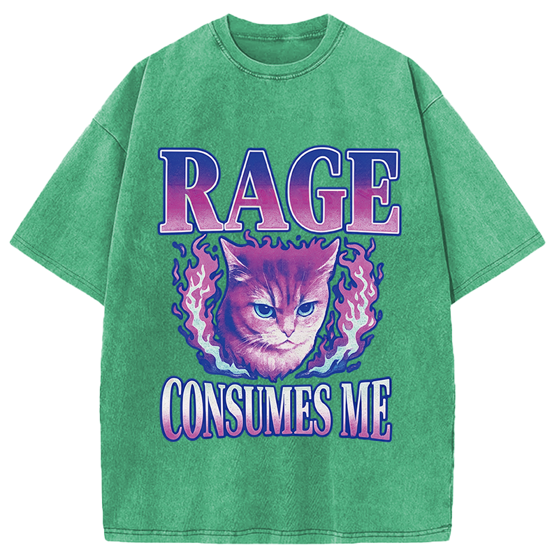 Modecanvas Rage Consumes Me DTG Printing Washed T-Shirt