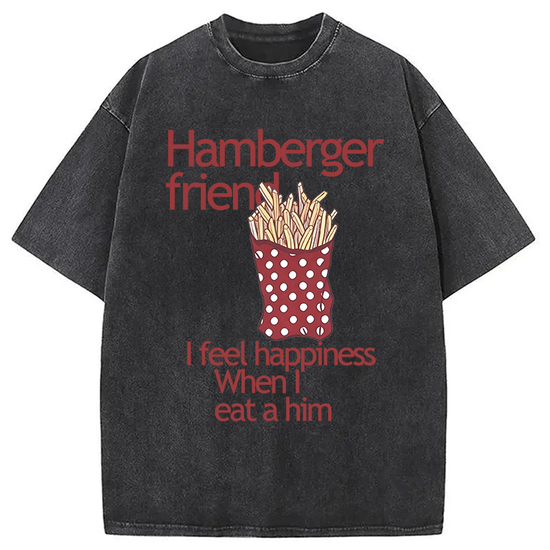 Modecanvas Hamberger Friend DTG Printing Washed T-Shirt