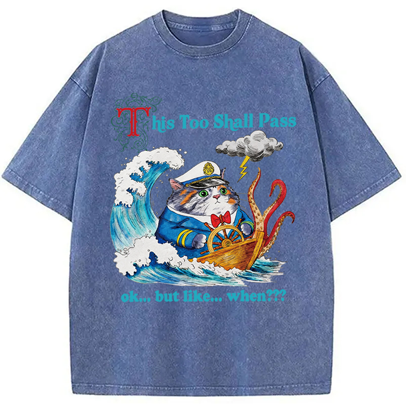 Modecanvas T His Too Shall Pass DTG Printing Washed T-Shirt