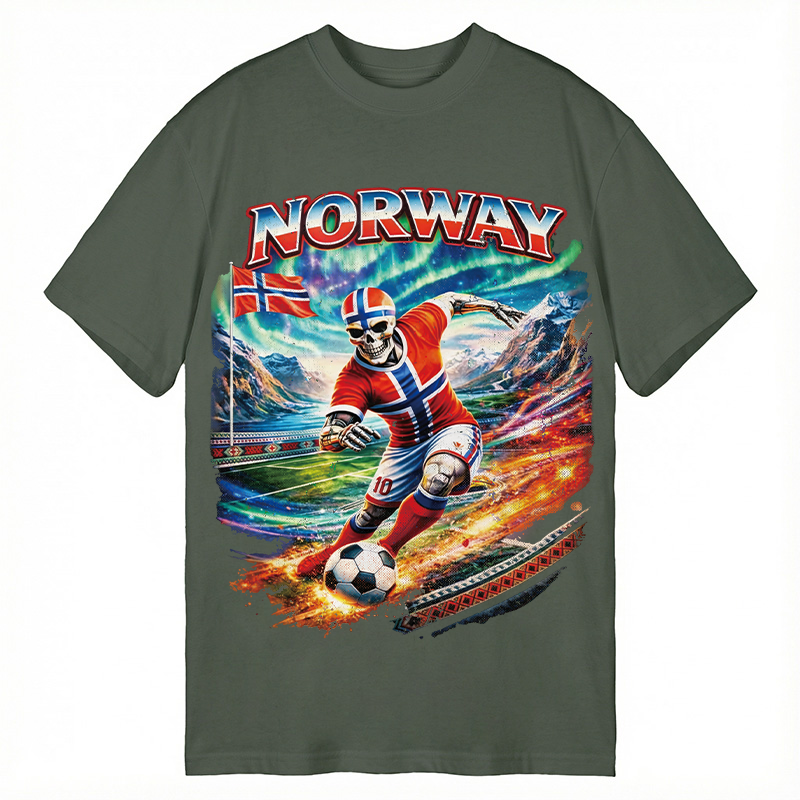 Modecanvas Northern Lights Football DTG Printing Classic T-Shirt-modecanvas