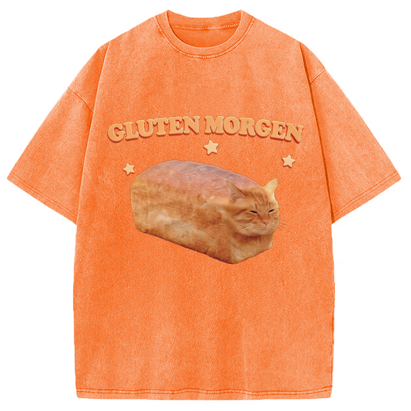 Modecanvas Silly Gluten Cat Washed T-Shirt