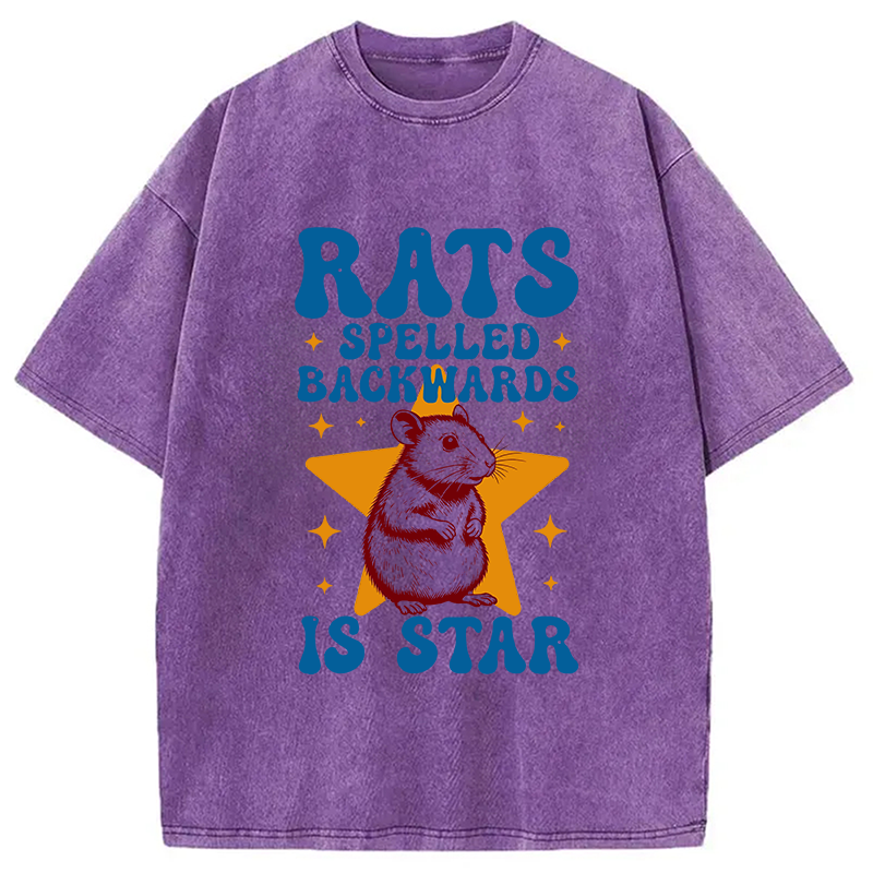 Modecanvas Rats Rodent Meme DTG Printing Washed T-Shirt