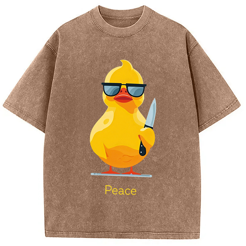 Modecanvas Peace Duck DTG Printing Washed T-Shirt