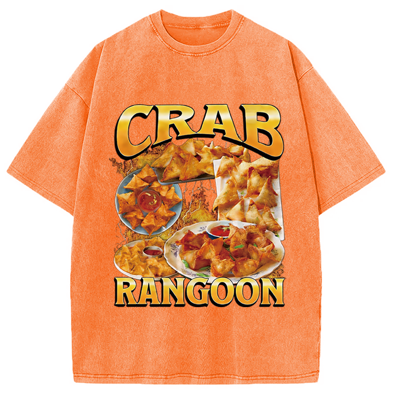 Modecanvas Crab Rangoon Funny Meme Washed T-Shirt