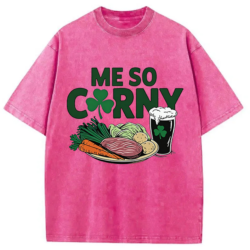 Modecanvas Me So Corny Beer DTG Printing Washed T-Shirt