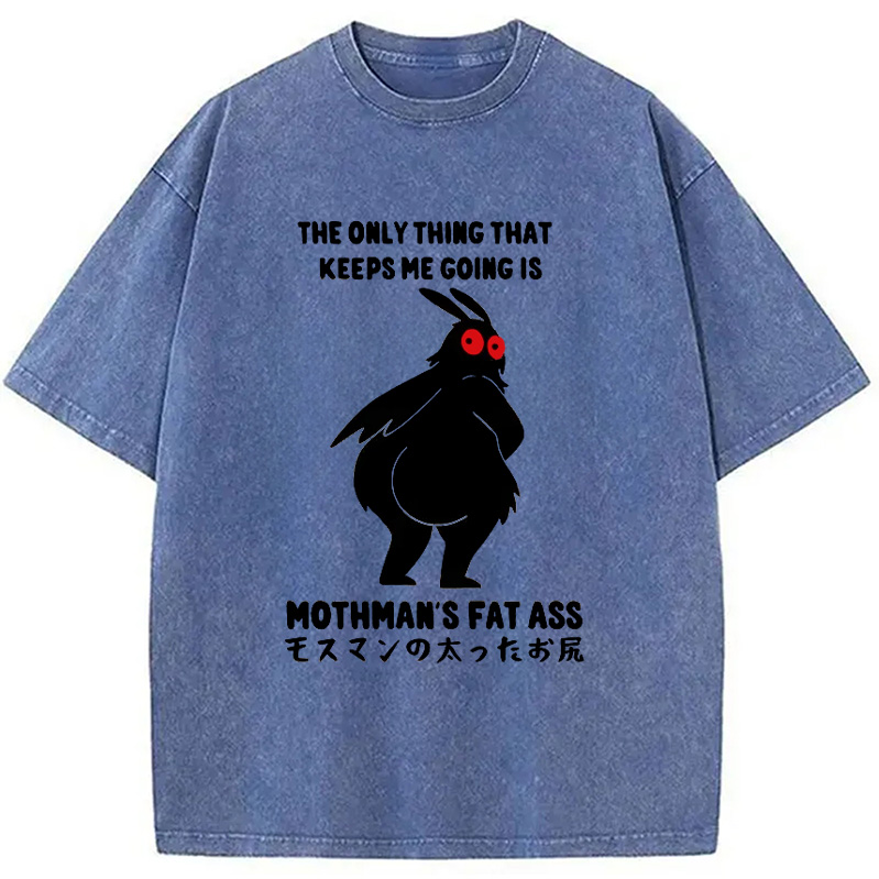 Modecanvas Funny Mothman Japan Washed T-Shirt