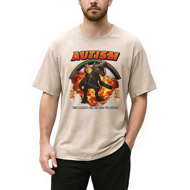 Modecanvas Funny Autism Washed T-Shirt
