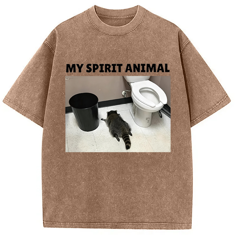 Modecanvas My Spirit Animal DTG Printing Washed T-Shirt