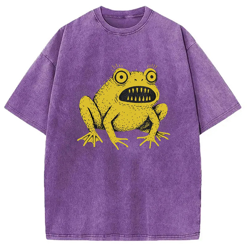 Modecanvas Horrible Japanese Frog Vintage Washed T-Shirt