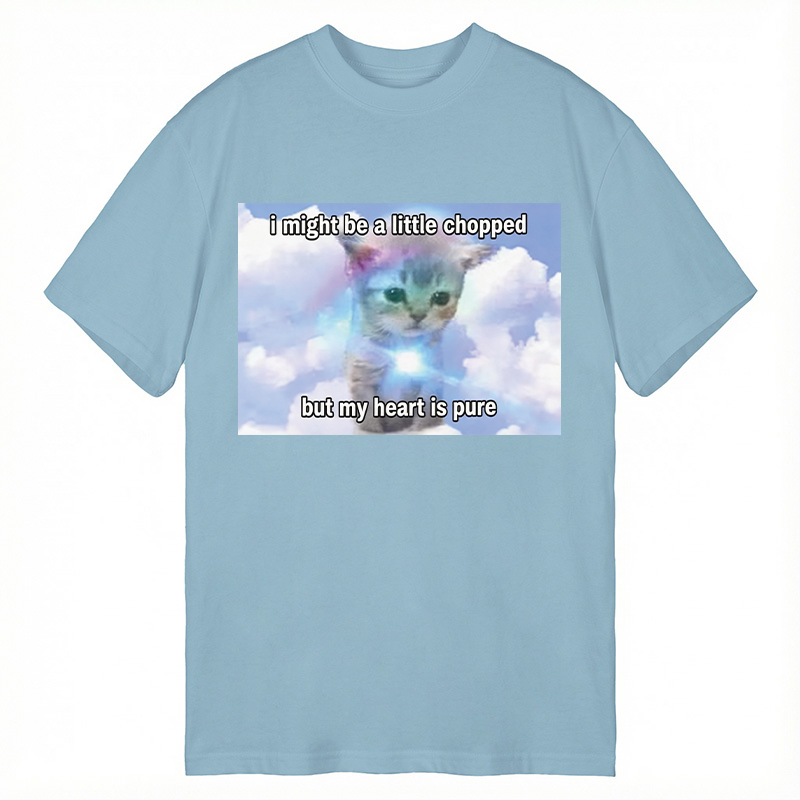 Modecanvas Pure Heart Cat Meme DTG Printing Classic T-Shirt-modecanvas