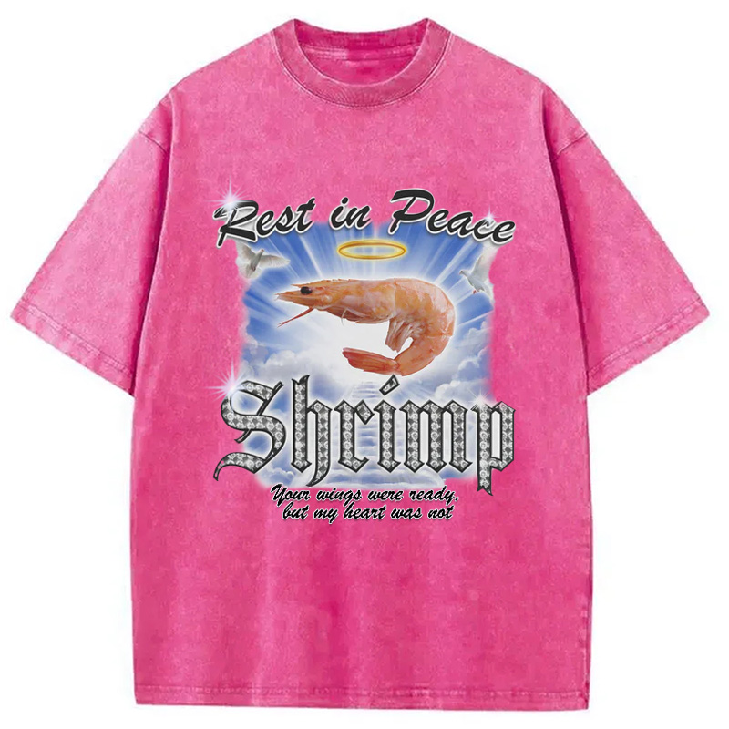 Modecanvas RIP SHRIMP Washed T-Shirt