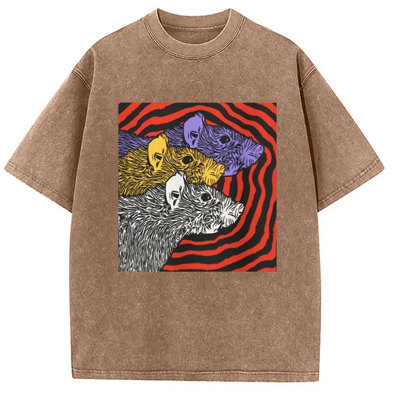 Modecanvas Psychedelic Rat Washed T-Shirt