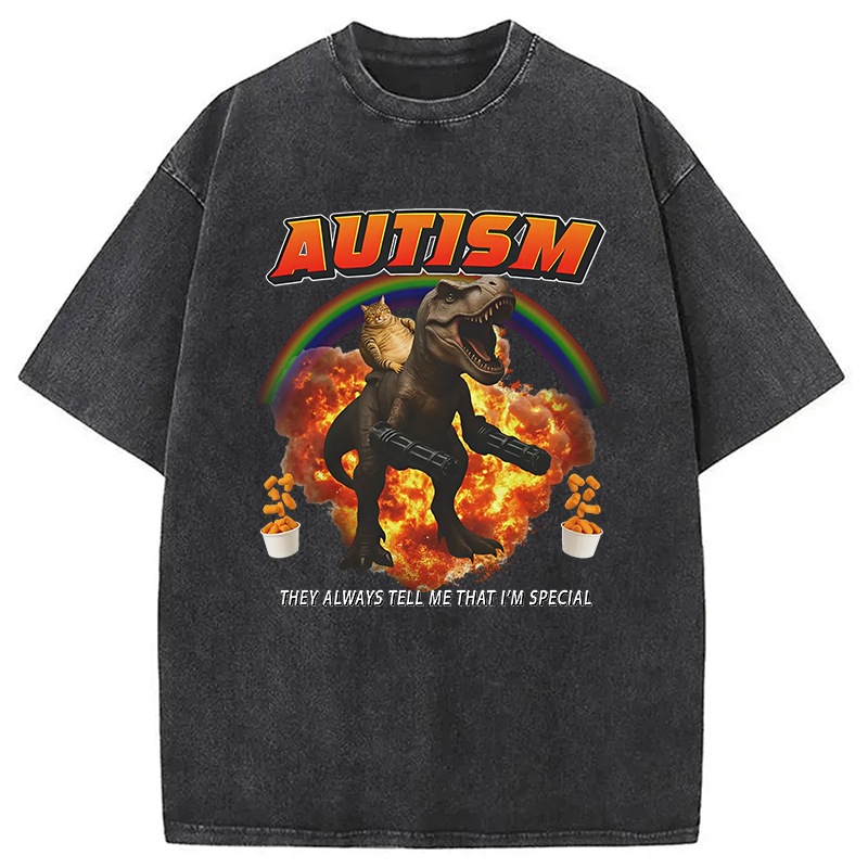 Modecanvas Funny Autism Washed T-Shirt