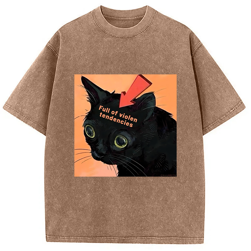 Modecanvas Full of Violen Tendencies Washed T-Shirt