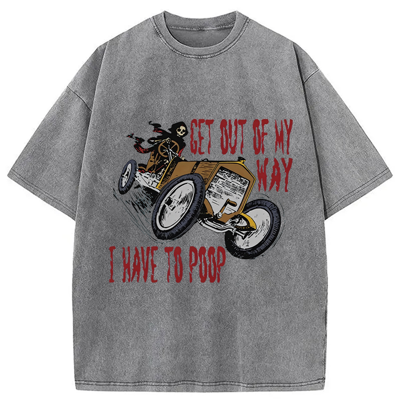 Modecanvas Get Out Of My Way DTG Printing Washed T-Shirt