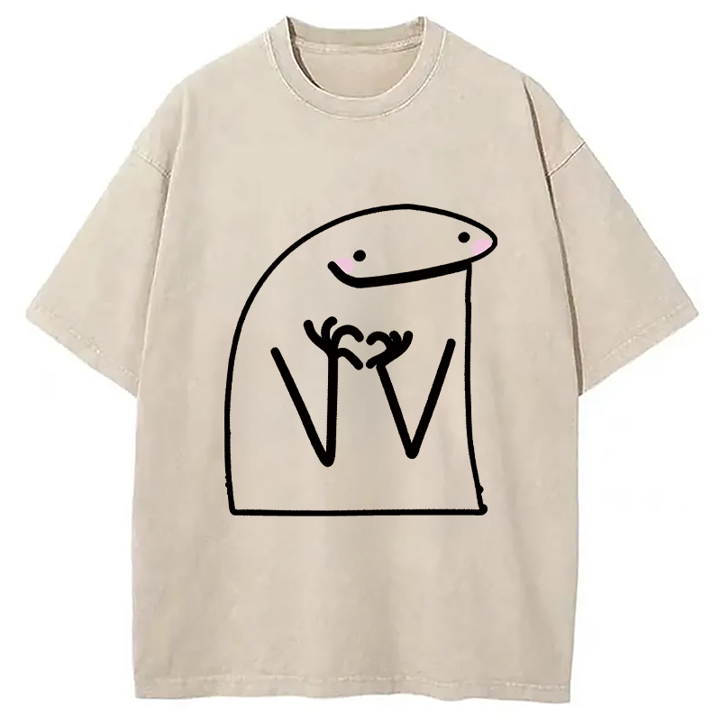 Modecanvas Lovely Flork DTG Printing Washed T-Shirt