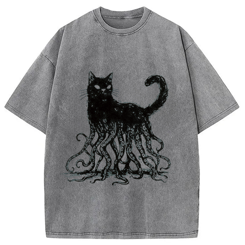 Modecanvas Catpus DTG Printing Washed T-Shirt