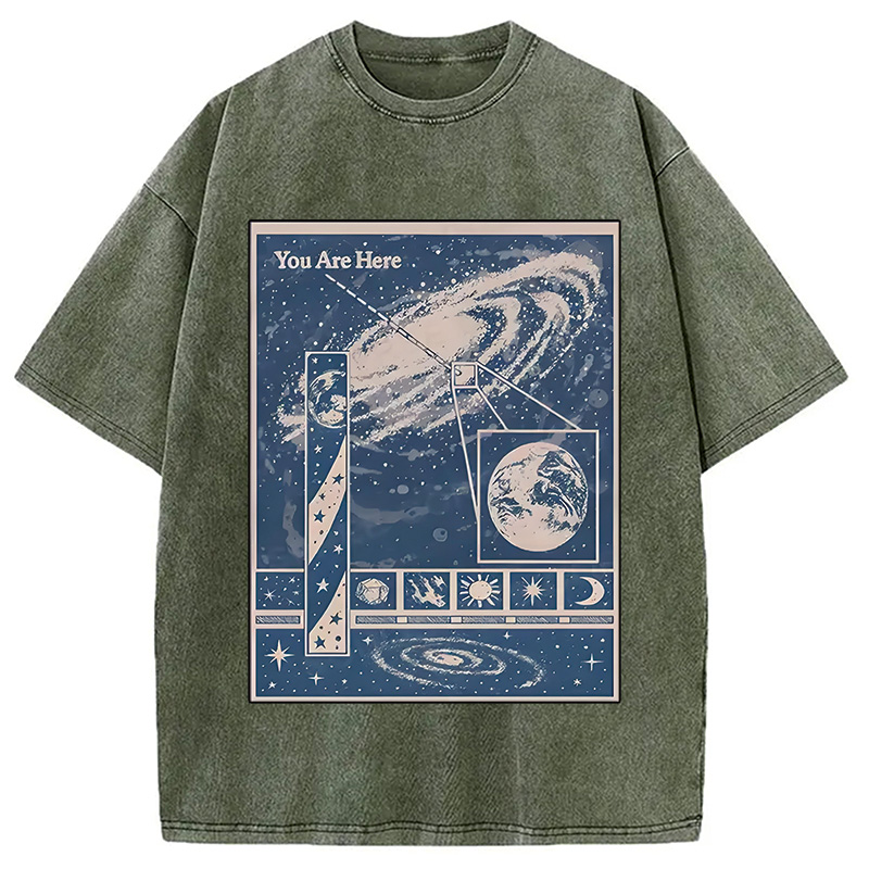 Modecanvas You Are Here Space Washed T-Shirt