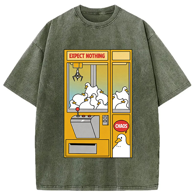Modecanvas Chaos Machine Funny DTG Printing Washed T-Shirt