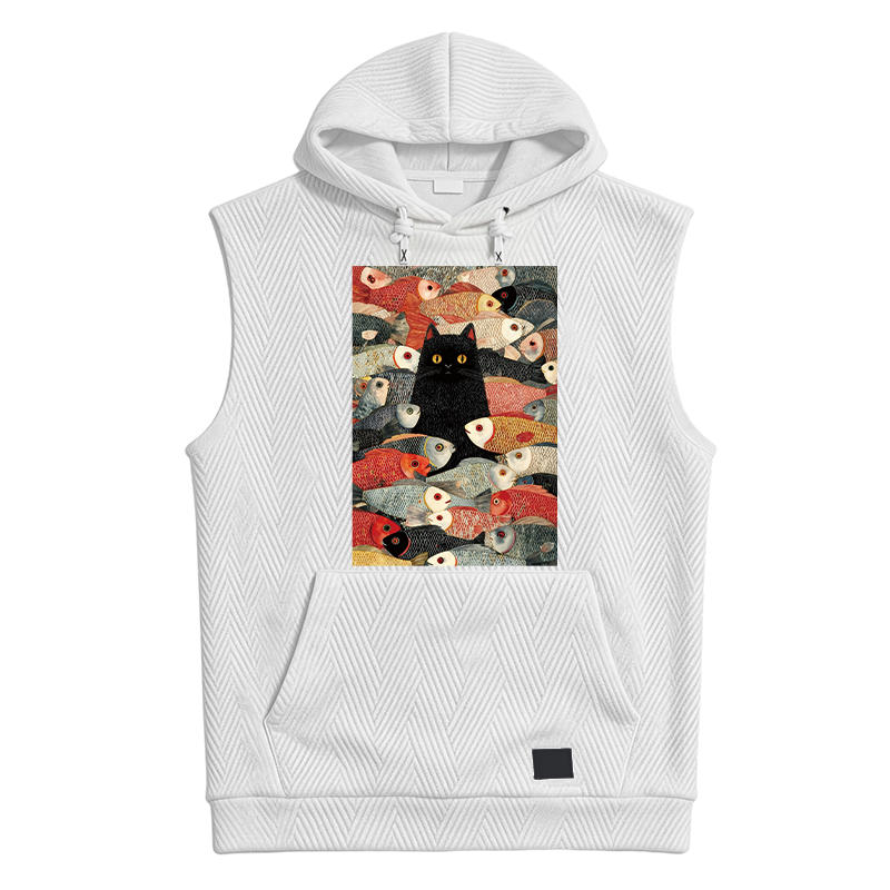 Modecanvas Black Cat Koi Fish Hooded Tank