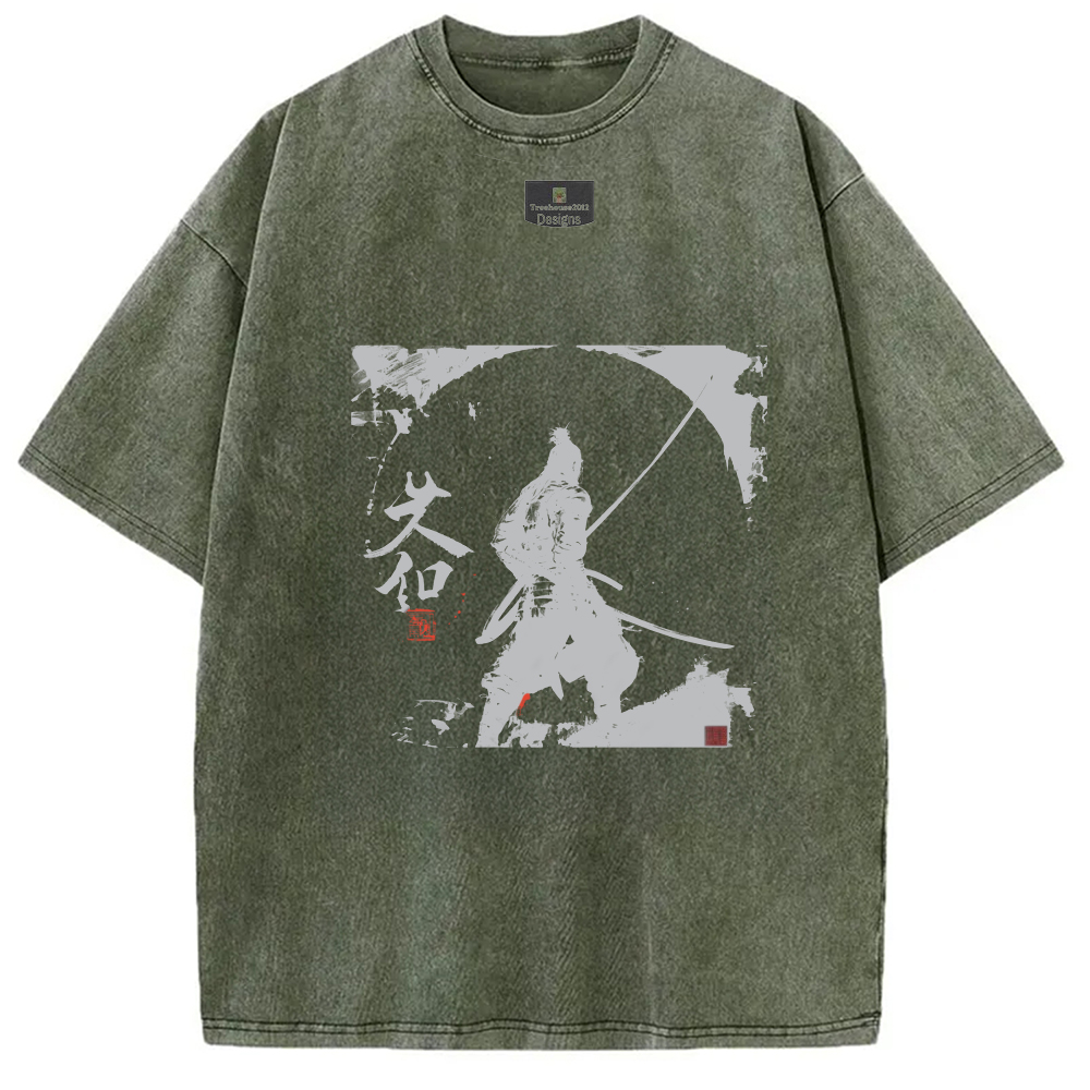 Modecanvas Japanese Samurai Washed T-Shirt