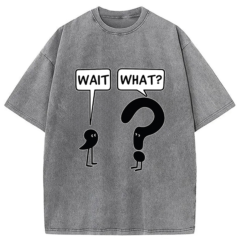 Modecanvas Wait, What? Washed T-Shirt