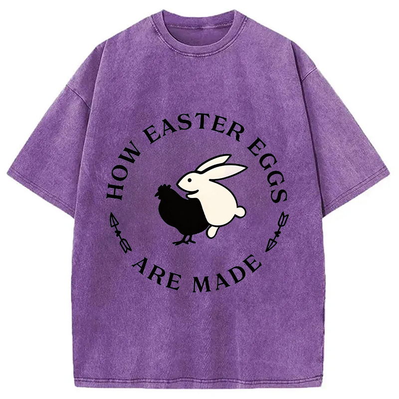 Modecanvas Bold Funny Easter Bunny DTG Printing Washed T-Shirt