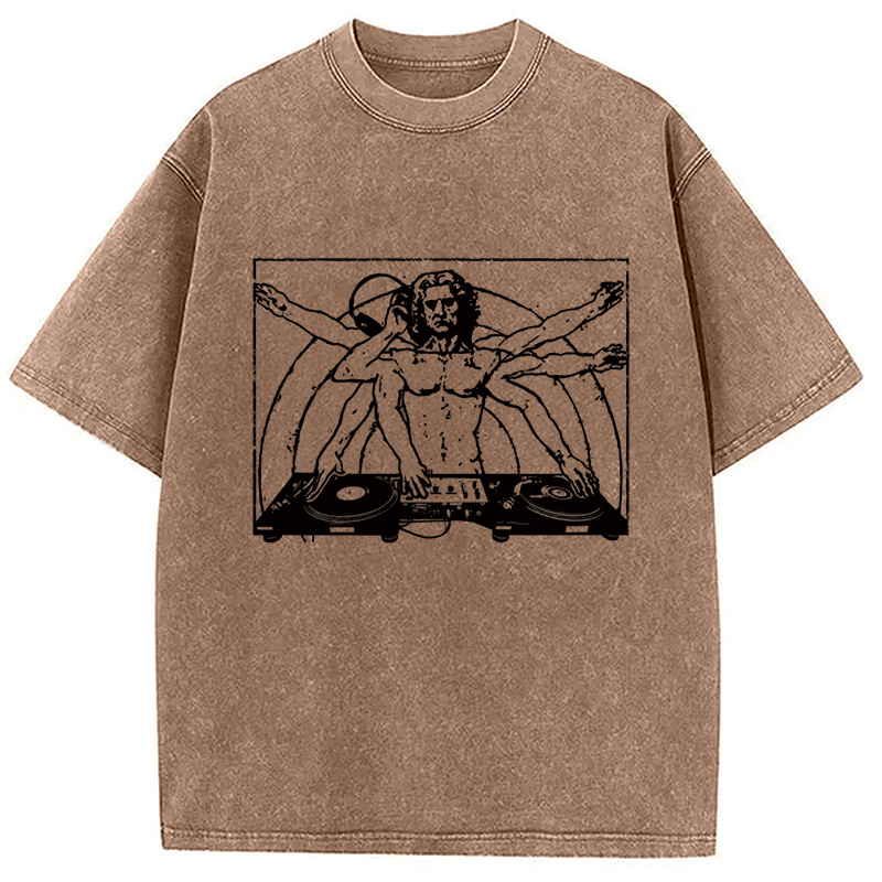 Modecanvas Da Vinci Cool DJ Washed T-Shirt