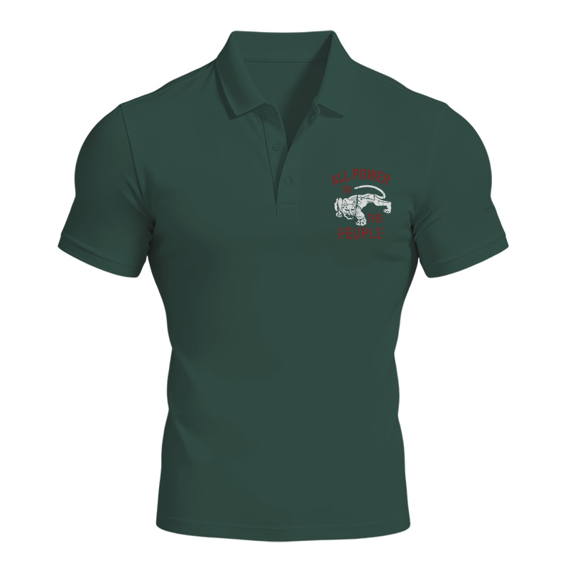 Modecanvas Defense All Power to The People Polo Shirt