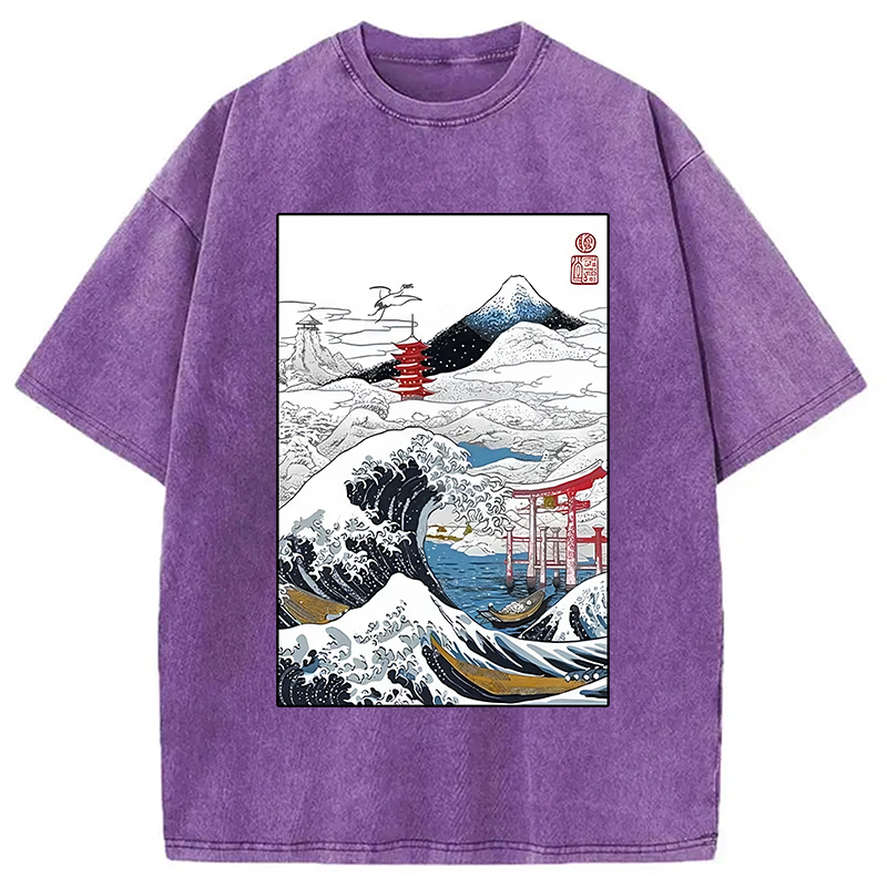 Modecanvas Snowy Japan Washed T-Shirt