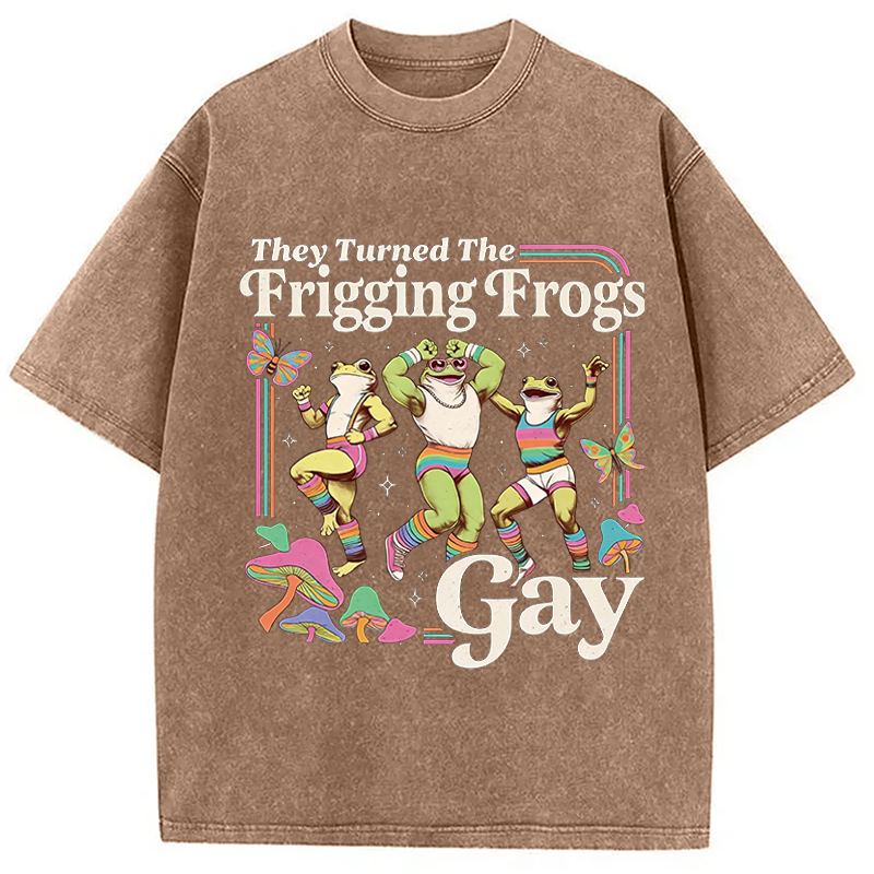Modecanvas They Turned the Frigging Meme Washed T-Shirt-modecanvas