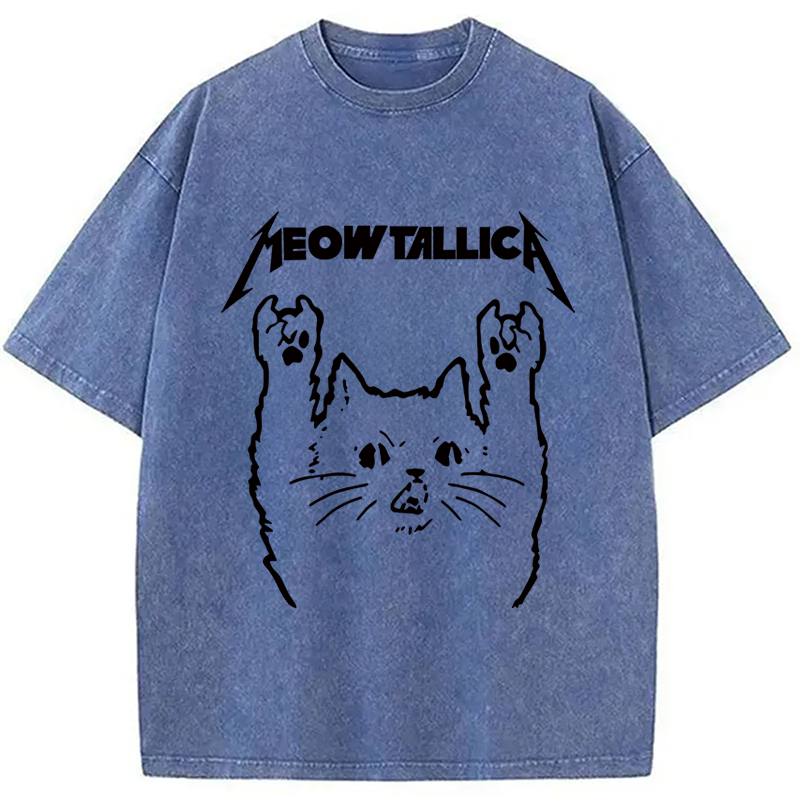Modecanvas Vintage Album Cat Meowtallica Japan Washed T-Shirt