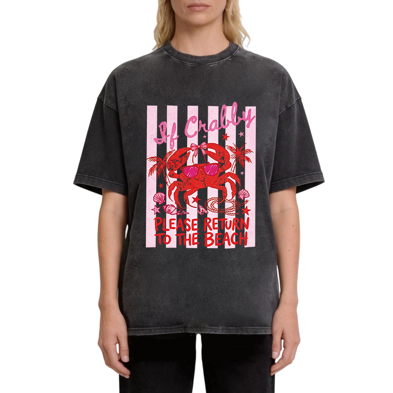 Modecanvas Return To Beach DTG Printing Washed T-Shirt