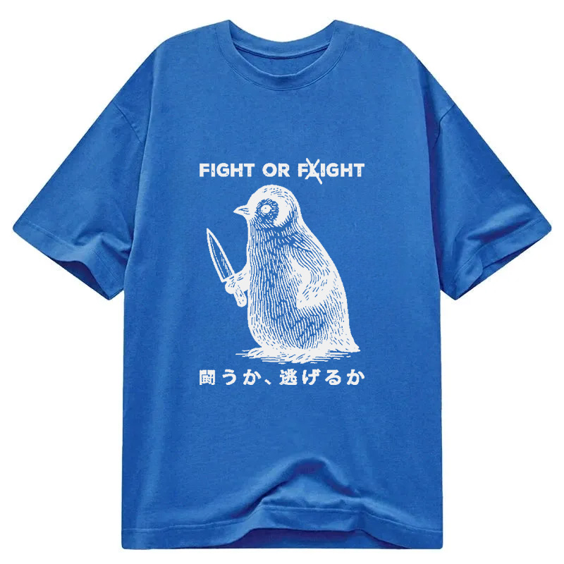Modecanvas Funny Fight Or Flight DTG Printing Classic T-Shirt-modecanvas