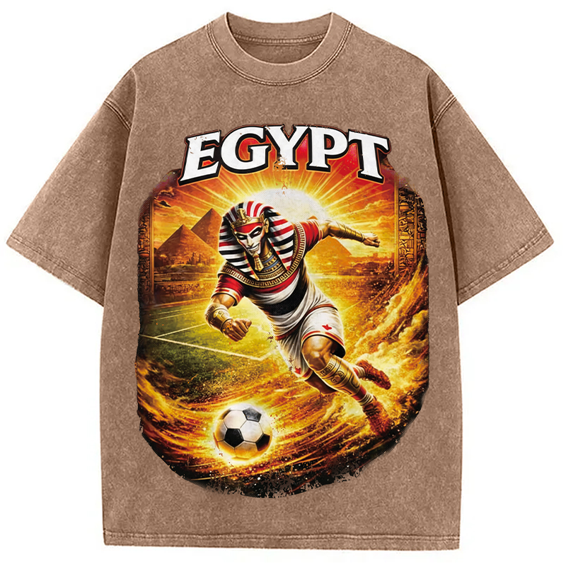 Modecanvas Egypt Soccer DTG Printing Washed T-Shirt