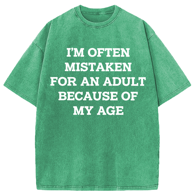 Modecanvas Mistaken For An Adult DTG Printing Washed T-Shirt