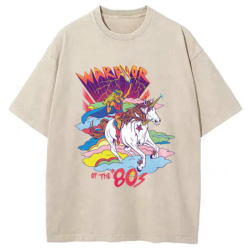 Modecanvas Warrior of the 80s DTG Printing Washed T-Shirt