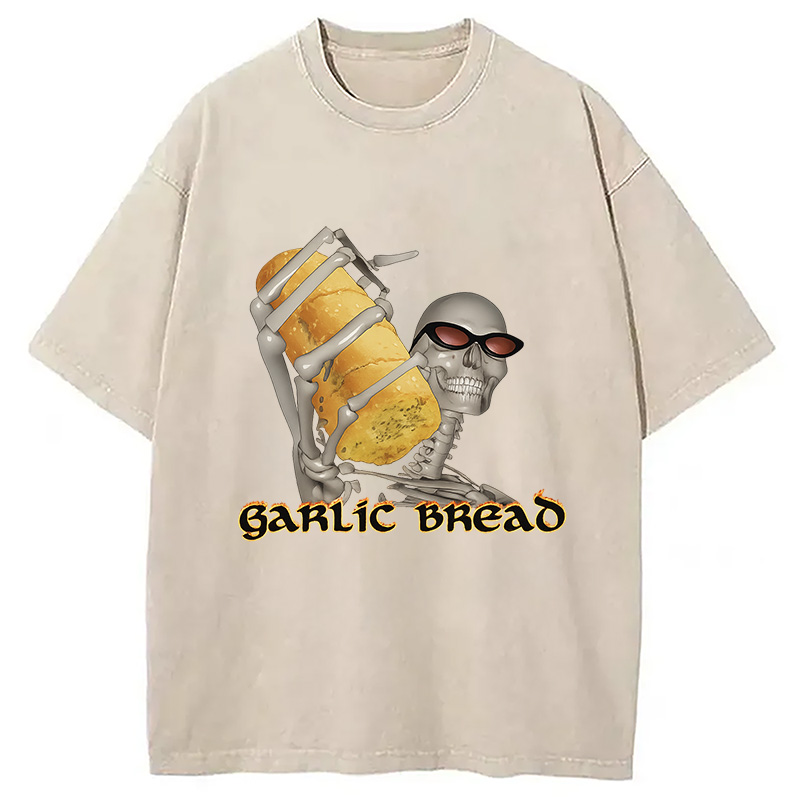 Modecanvas Evil Silly Skeleton DTG Printing Washed T-Shirt-modecanvas