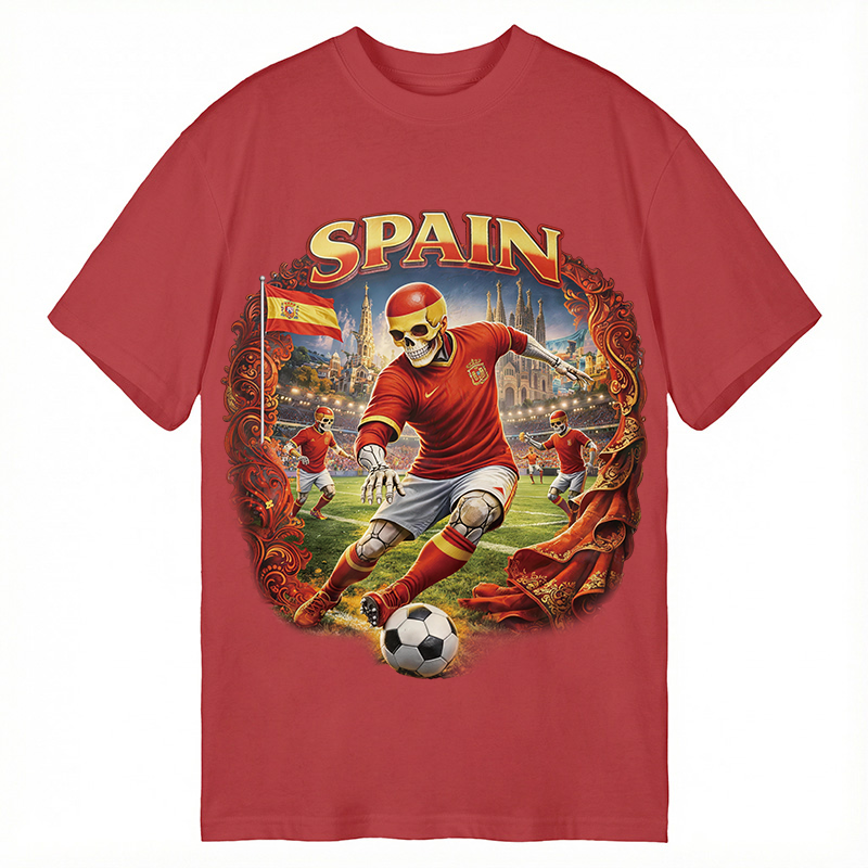 Modecanvas Spain Soccer Vintage DTG Printing Classic T-Shirt-modecanvas