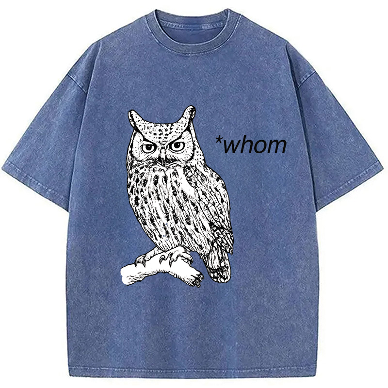 Modecanvas Who Whom Judging Owl Washed T-Shirt