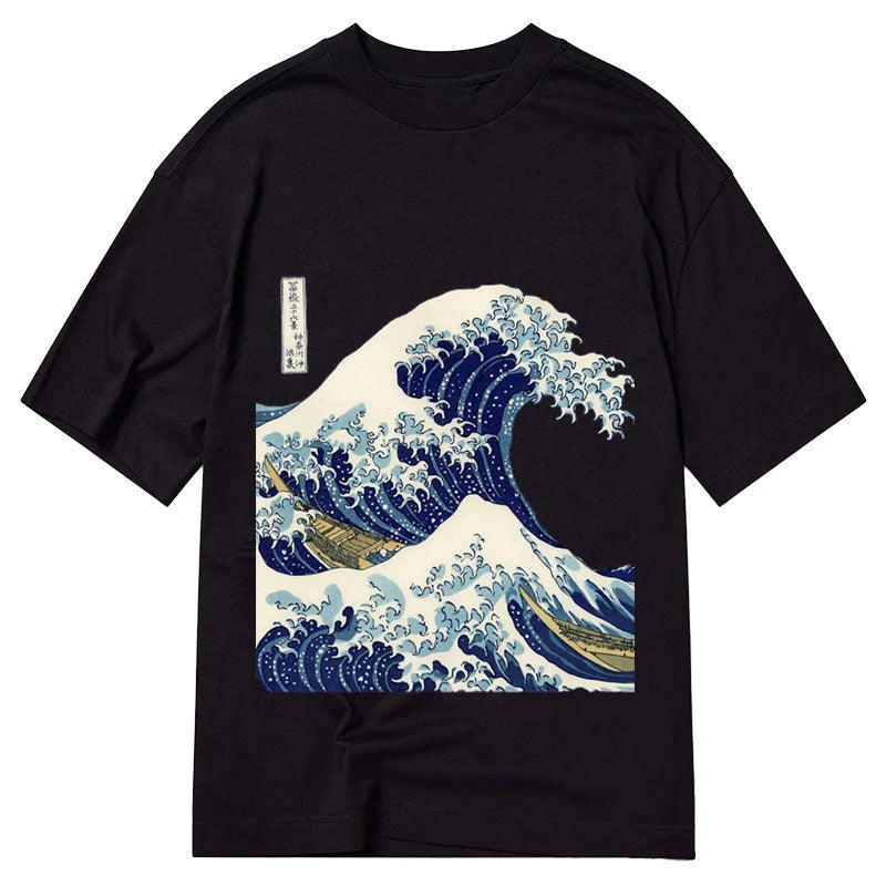 Modecanvas The Great Wave KanaGawa DTG Printing Classic T-Shirt-modecanvas