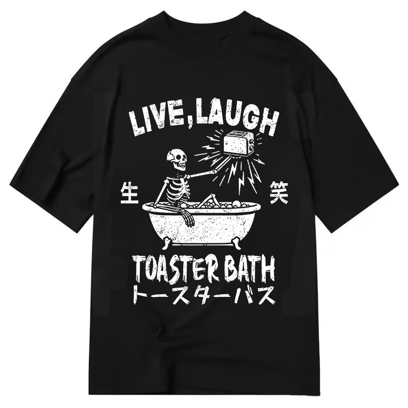 Modecanvas Funny Electric Shock Skeleton DTG Printing Classic T-Shirt-modecanvas