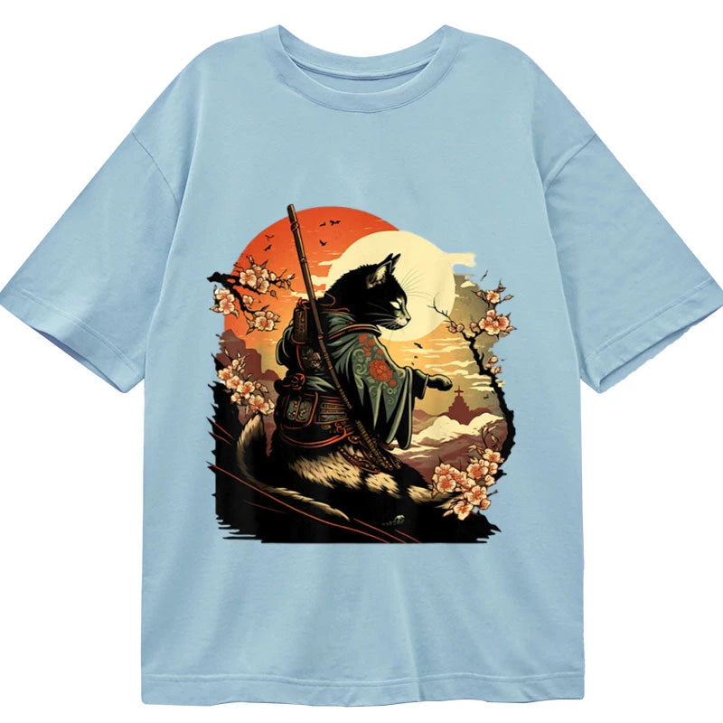 Modecanvas Japanese Art Neko Ninja DTG Printing Classic T-Shirt-modecanvas