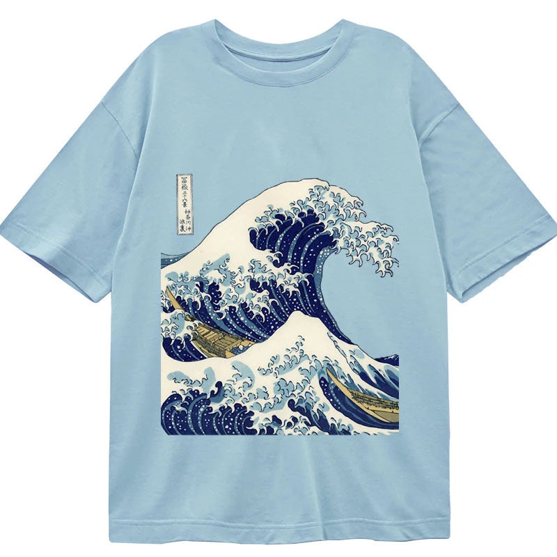 Modecanvas The Great Wave KanaGawa DTG Printing Classic T-Shirt-modecanvas