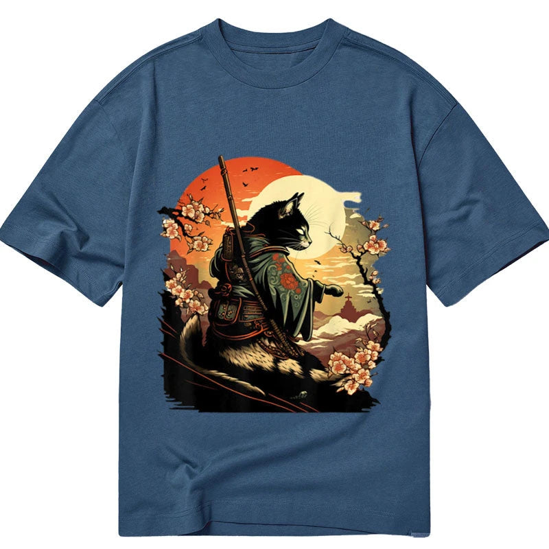 Modecanvas Japanese Art Neko Ninja DTG Printing Classic T-Shirt-modecanvas