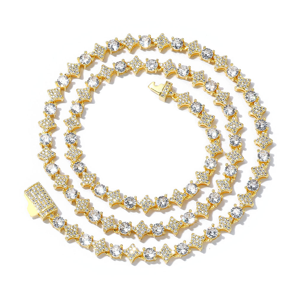 Modecanvas 6mm Star Hip Hop Tennis Chain