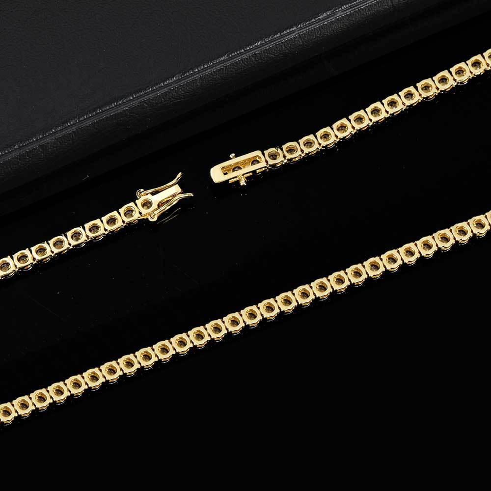 Modecanvas White Sapphire Round Cut Hip Hop Tennis Necklace